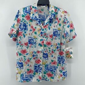 Cape Cod Sportswear | NWT |‎ Vintage 90s Short Sleeve Button-Up | Size 12 |